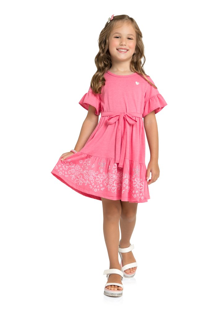 Vestido Infantil Em Meia Malha Penteada