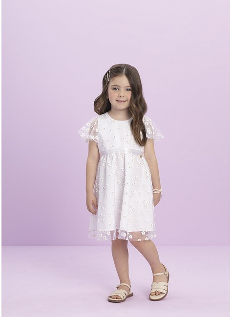Vestido Infantil Em Tule 3D